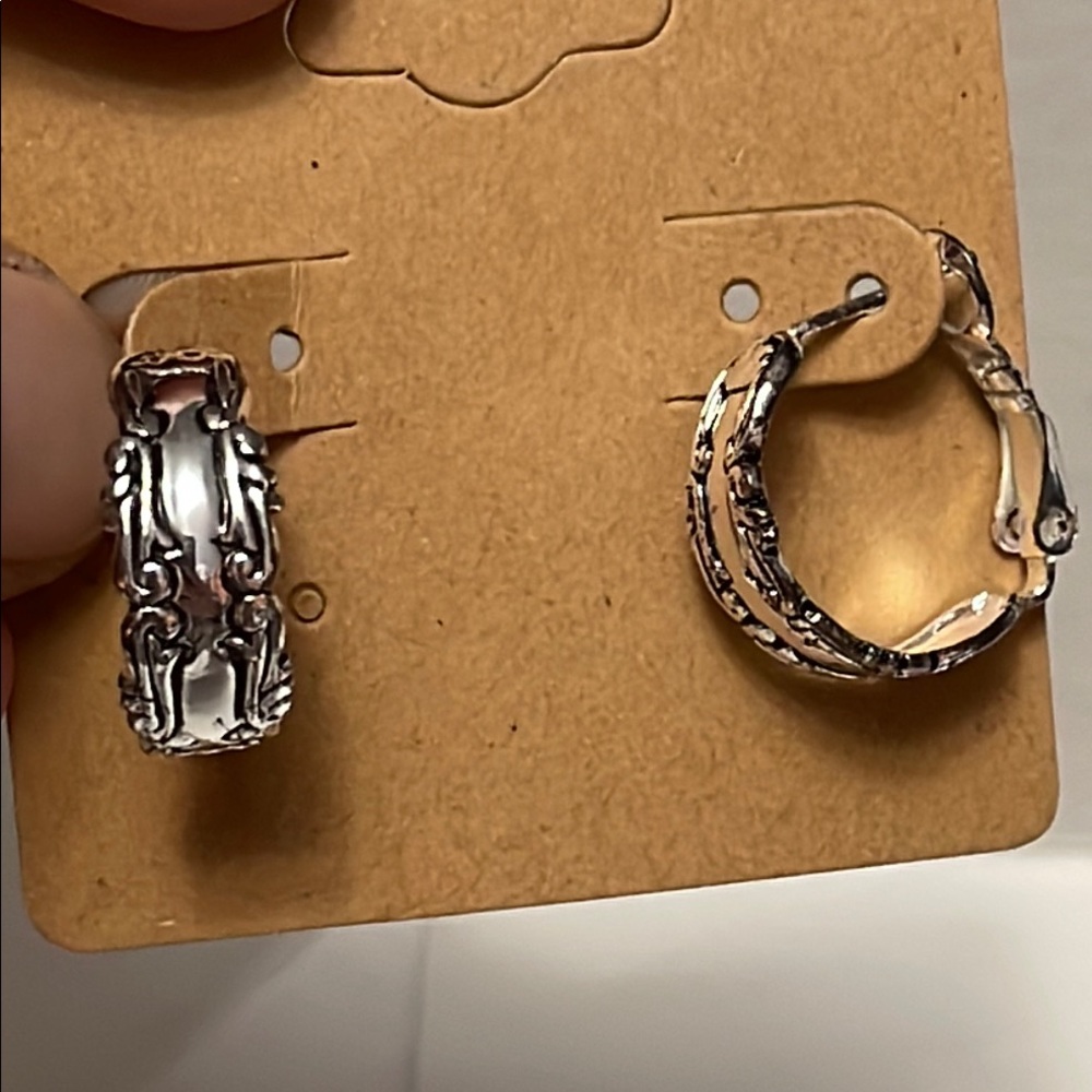 Intricate Silver Hoop Earrings Spoon design